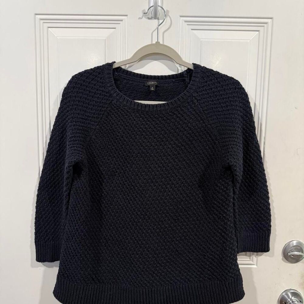 Talbots Women's Navy and Black Jumper